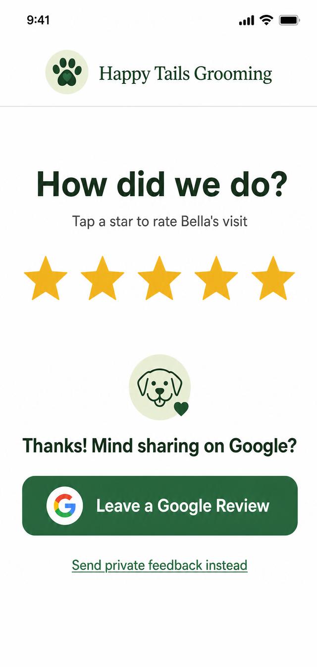 5-star review request screen